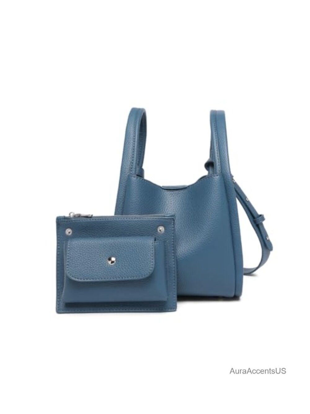 Mini PU Faux Leather Bucket Bag Crossbody Purse Magnetic Closure
